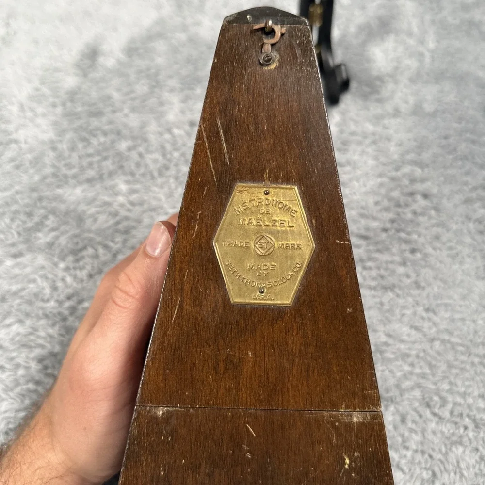 Antique Seth Thomas Wood Wind Up Metronome De Maelzel Working Condition